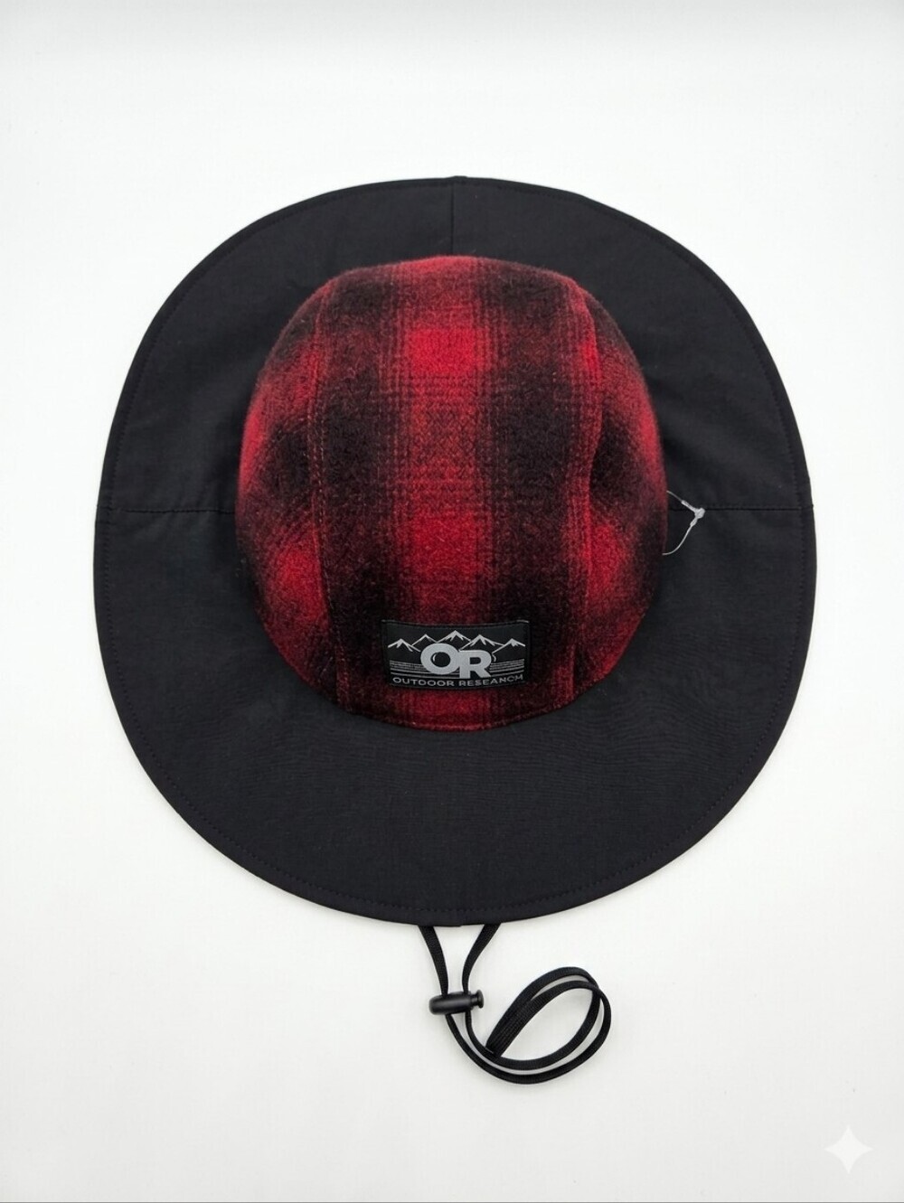 New Outdoor Research Unisex Yukon Funbrero Plaid Red Black Sherpa Lined Hat M